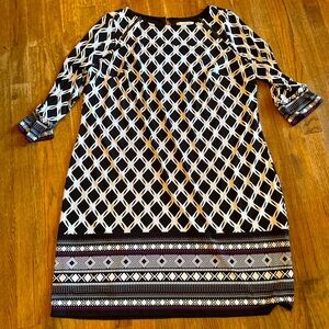 Black and White Geometric Dress 2x #stretchy